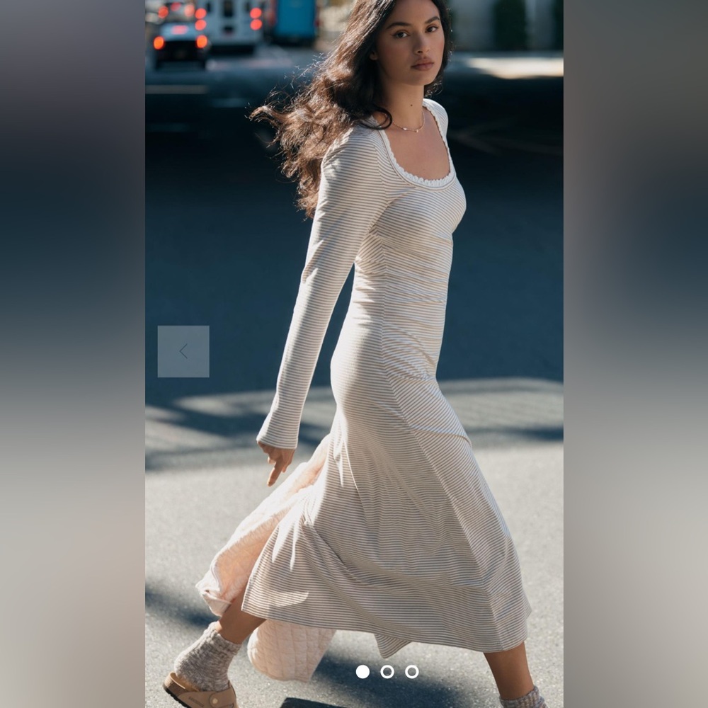 Daily Practice by Anthropologie Fitted Ruched Maxi Dress Size Small